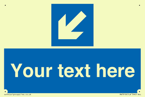 MA7918: Custom Directional signage blue down left arrow