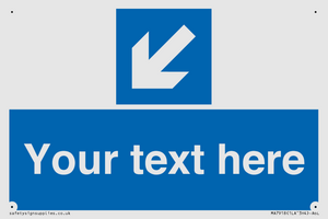 MA7918: Custom Directional signage blue down left arrow