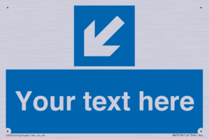 MA7918: Custom Directional signage blue down left arrow