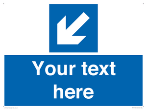 MA7918: Custom Directional signage blue down left arrow