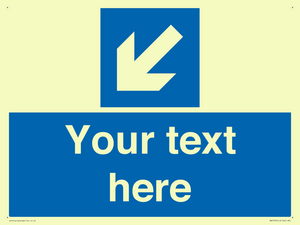MA7918: Custom Directional signage blue down left arrow
