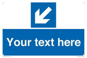 MA7918: Custom Directional signage blue down left arrow
