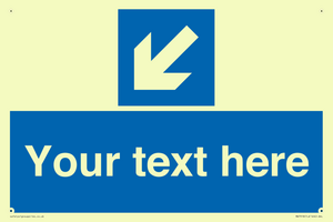 MA7918: Custom Directional signage blue down left arrow