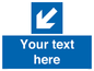 MA7918: Custom Directional signage blue down left arrow