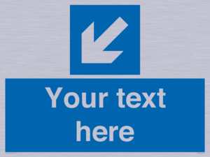 MA7918: Custom Directional signage blue down left arrow