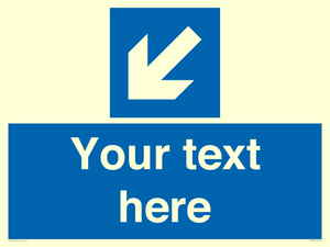 MA7918: Custom Directional signage blue down left arrow