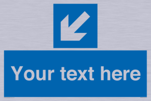 MA7918: Custom Directional signage blue down left arrow