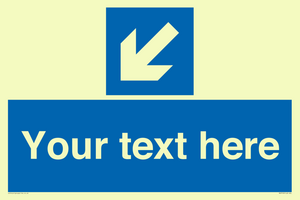 MA7918: Custom Directional signage blue down left arrow