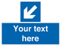 MA7918: Custom Directional signage blue down left arrow