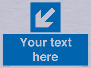 MA7918: Custom Directional signage blue down left arrow