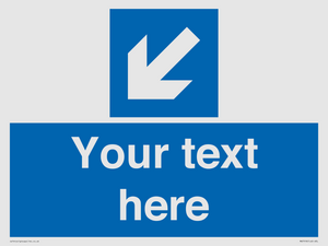 MA7918: Custom Directional signage blue down left arrow