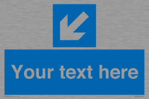 MA7918: Custom Directional signage blue down left arrow