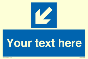 MA7918: Custom Directional signage blue down left arrow