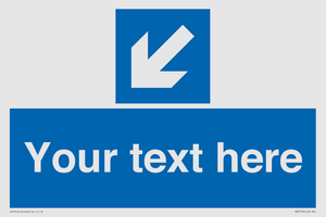 MA7918: Custom Directional signage blue down left arrow