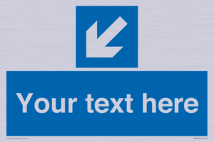 MA7918: Custom Directional signage blue down left arrow
