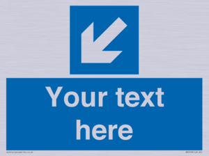 MA7918: Custom Directional signage blue down left arrow