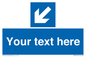 MA7918: Custom Directional signage blue down left arrow