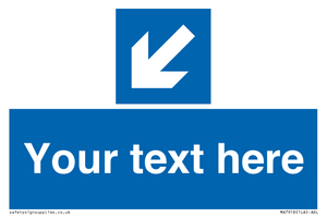 MA7918: Custom Directional signage blue down left arrow