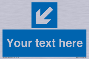 MA7918: Custom Directional signage blue down left arrow