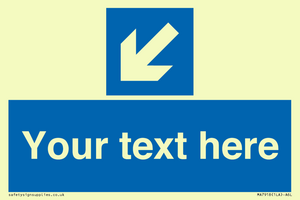 MA7918: Custom Directional signage blue down left arrow