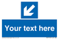 MA7918: Custom Directional signage blue down left arrow