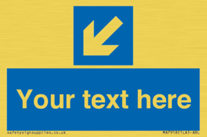 MA7918: Custom Directional signage blue down left arrow