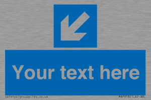 MA7918: Custom Directional signage blue down left arrow