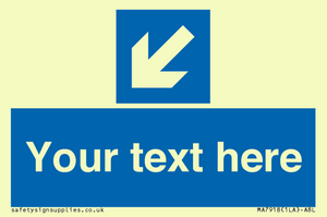MA7918: Custom Directional signage blue down left arrow