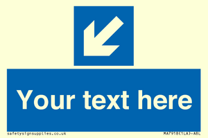 MA7918: Custom Directional signage blue down left arrow