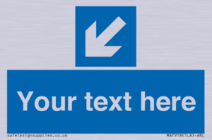MA7918: Custom Directional signage blue down left arrow