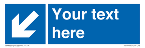 MA7918: Custom Directional signage blue down left arrow