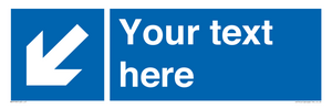 MA7918: Custom Directional signage blue down left arrow