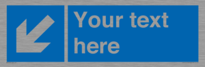 MA7918: Custom Directional signage blue down left arrow