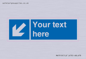 MA7918: Custom Directional signage blue down left arrow
