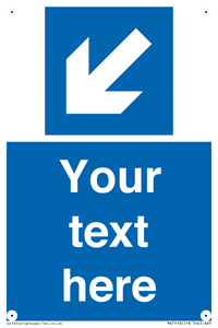 MA7918: Custom Directional signage blue down left arrow
