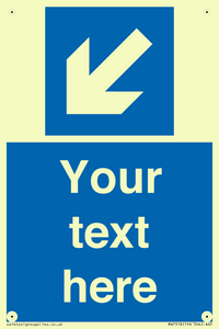 MA7918: Custom Directional signage blue down left arrow