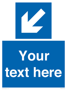 MA7918: Custom Directional signage blue down left arrow