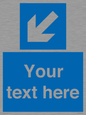 MA7918: Custom Directional signage blue down left arrow