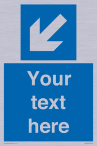MA7918: Custom Directional signage blue down left arrow