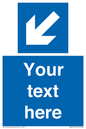 MA7918: Custom Directional signage blue down left arrow