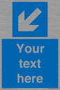 MA7918: Custom Directional signage blue down left arrow