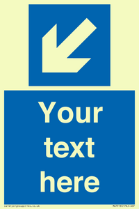MA7918: Custom Directional signage blue down left arrow