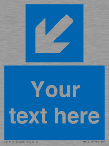 MA7918: Custom Directional signage blue down left arrow