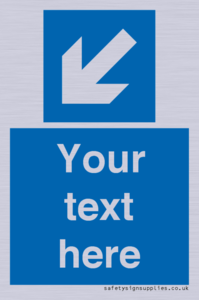 MA7918: Custom Directional signage blue down left arrow