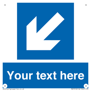 MA7918: Custom Directional signage blue down left arrow