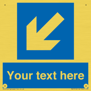 MA7918: Custom Directional signage blue down left arrow