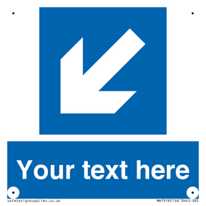 MA7918: Custom Directional signage blue down left arrow