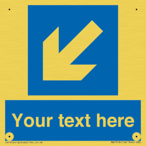MA7918: Custom Directional signage blue down left arrow