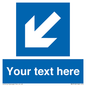 MA7918: Custom Directional signage blue down left arrow