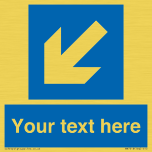 MA7918: Custom Directional signage blue down left arrow